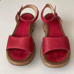 DANSKO Leather Ankle Strap Platform Sandal 38